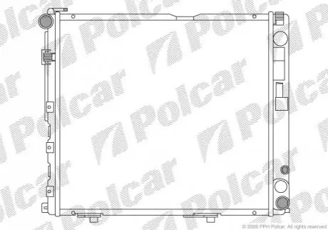 Радиаторы охлаждения 530x480x43 A/P пайка КПП=M AC=(+/-) MERCEDES 124 84-/93- 2497ccm OM605.911 (PJ Polcar 50240803