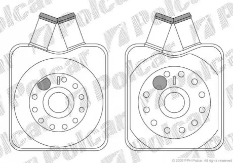 Радіатори оливи 90x90x54 A КПП=M/A AC=(+/-) FORD AUDI VOLKSWAGEN SEAT SKODA (PJ) 1303L8-1 Polcar 1303L81