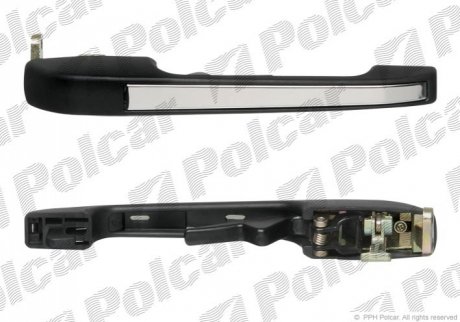 Ручка внешняя правая сторона черная/хром AUDI 90/купе (B2) 10.84-4.87 (PJ) Polcar 1303Z-46 (фото 1)
