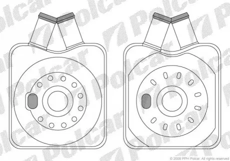 Радіатори оливи 90x90x54 A КПП=M/A AC=(+/-) VOLKSWAGEN AUDI SKODA SEAT (PJ) Polcar 1323L81