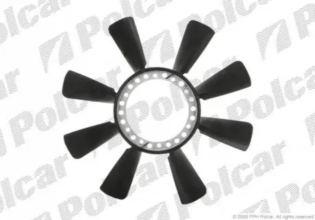 Крильчатка вентилятора 350 mm W КПП=M/A AC=(+/-) AUDI SKODA VOLKSWAGEN (Q) Polcar 132423F2