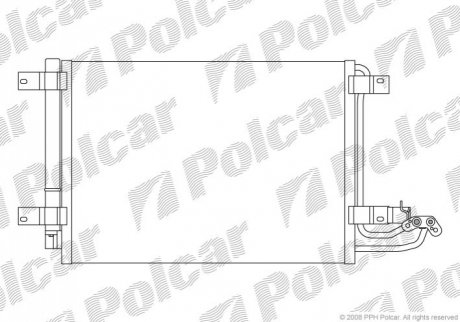 Радіатори кондиціонера 580x390x17 A/A паяння C КПП=M AC=(+) AUDI SEAT VOLKSWAGEN SKODA (PJ) Polcar 1331K8C1S (фото 1)