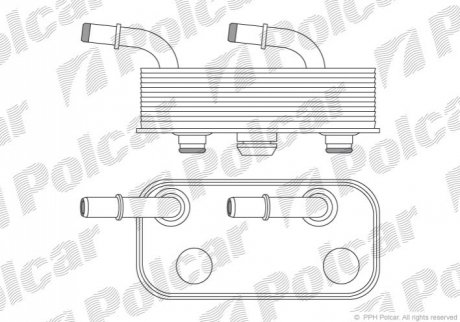 Радіатори оливи 162x78x45 A КПП=M/A AC=(+/-) BMW 3 E46 98- 3246ccm S54B32 S54N326S4 (PJ) Polcar 2008L8-1 (фото 1)