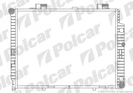 Радіатори охолодження 640x485x42 A/P паяння КПП=M/A AC=(+/-) MERCEDES E-KLASSE (210) 95- 3226ccm OM613 Polcar 5021084