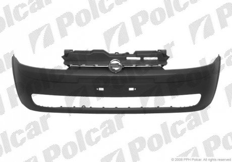 Передній бампер з отворами для накладки чорний OPEL CORSA/COMBO 07.00-10.03 (PJ) 555607-2 Polcar 5556072 (фото 1)