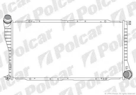 Радіатори охолодження 648x328x40 A/P паяння КПП=M/A AC=(+/-) BMW 5 E39 95-03 2926ccm M57D30TU (P) Polcar 201608-5