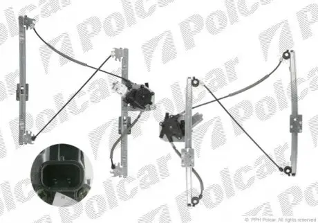 Стеклоподъемник электрический левая сторона BMW 3 (E46) SDN/комби 06.98-09.01 (PJ) Polcar 2008PSE1
