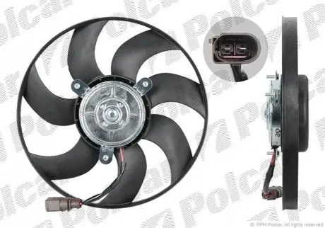 Вентилятор без кожуха 150 W 295 mm 2 болти W+S VOLKSWAGEN SKODA SEAT AUDI (PJ) Polcar 133123U5-1