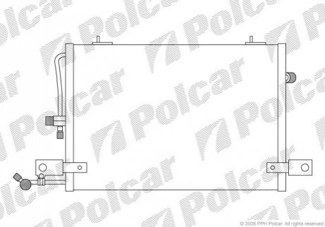 Радіатори кондиціонера 590x390x18 A/A паяння C КПП=M/A AC=(+) AUDI A6 94-97 ACZ (PJ) Polcar 1326K8C1S