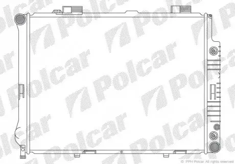 Радиаторы охлаждения 640x493x32 A/P пайка КПП=M/A AC=(+) MERCEDES E-KLASSE (210) 95- 1998ccm M111.94 Polcar 501508-1 (фото 1)