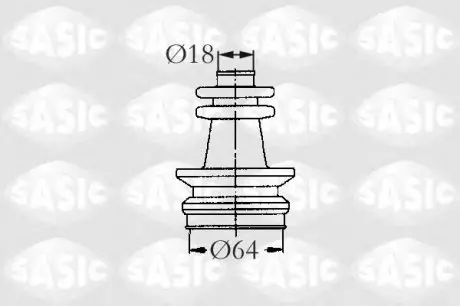 Комплект пильника, приводний вал SASIC 2873653
