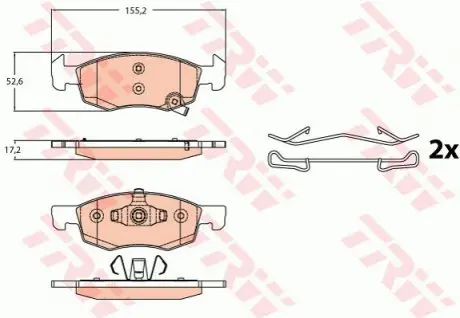 Тормозные колодки дисковые OPEL Corsa E &quot;F &quot;14&gt;&gt; TRW GDB2099 (фото 1)