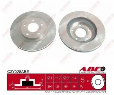 Тормозной диск ABE C3Y028ABE