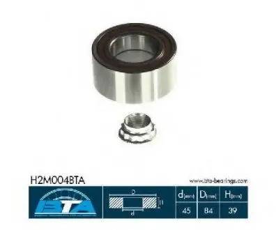 Подшипник зад. ступицы DB 201/124 BTA H2M004BTA