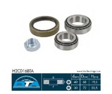 Підшипник колеса,комплект BTA H2C016BTA