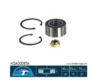 Підшипник колеса,комплект BTA H2A000BTA