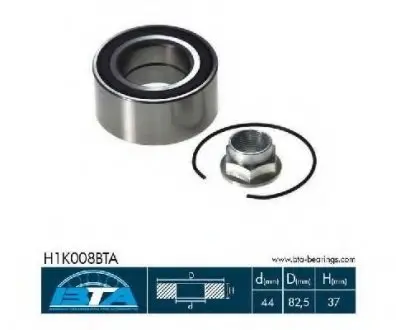 Підшипник колеса,комплект BTA H1K008BTA