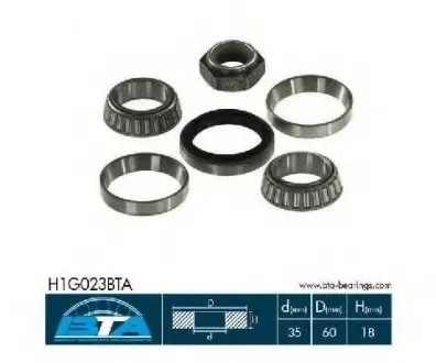 Підшипник колеса,комплект BTA H1G023BTA (фото 1)