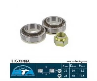 Підшипник колеса,комплект BTA H1G009BTA
