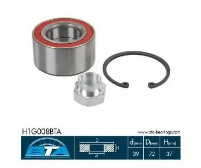 Підшипник колеса,комплект BTA H1G008BTA