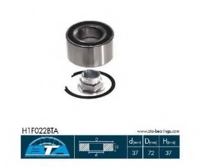 Комплект подшипника ступицы колеса BTA H1F022BTA