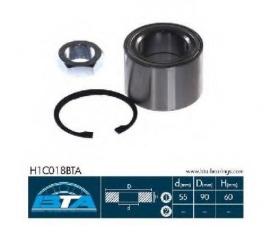Підшипник колеса,комплект BTA H1C018BTA (фото 1)