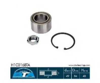 Підшипник колеса,комплект BTA H1C016BTA