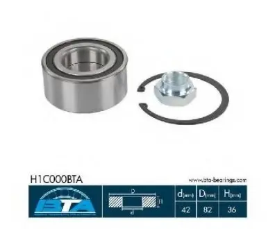 Підшипник колеса,комплект BTA H1C000BTA