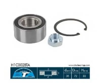 Комплект подшипника ступицы колеса BTA H1C002BTA