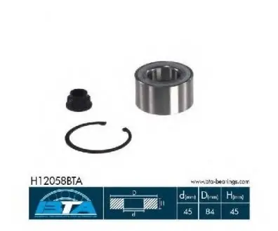 Підшипник колеса,комплект BTA H12058BTA