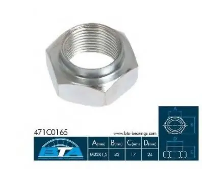 Конец вала, приводной вал BTA 471C0165BTA