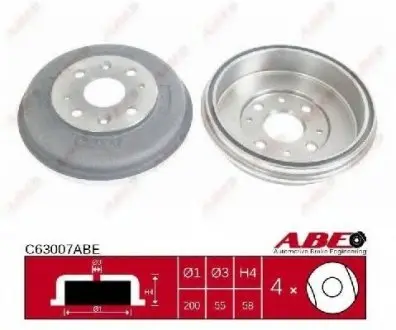 Тормозной барабан ABE C63007ABE