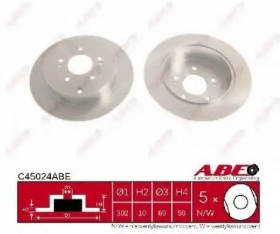 Гальмівний диск ABE C45024ABE