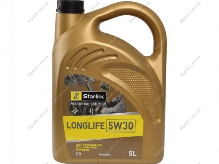 Моторное масло LONGLIFE / 5W30 / 5л. / (ACEA C3, API SN/CF, VW 504.00/507.00) NA LG-5 STARLINE NALG5