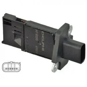 Датчик витратоміра повітря FORD/VOLVO/LANDROVER Galaxy/Mondeo/Transit/Freelander/S80/V70 "06>> Delphi AF10255-12B1