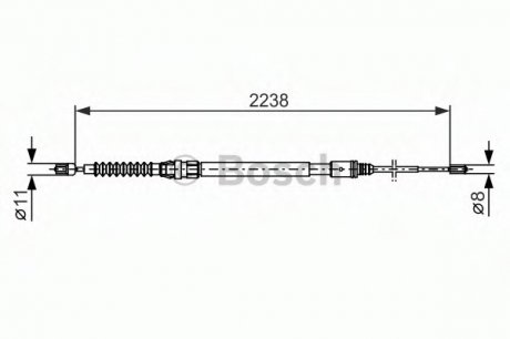 Трос, стоянкова гальмівна система BOSCH 1987482373 (фото 1)