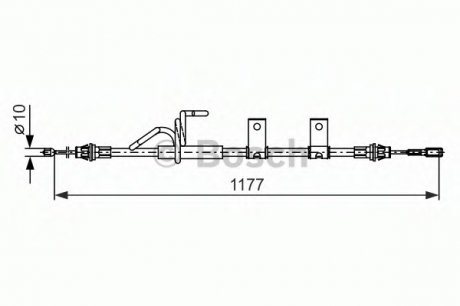 Трос, стоянкова гальмівна система BOSCH 1987482404 (фото 1)