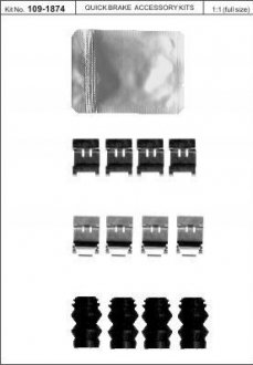 Монтажний комплект дискових колодок 109-1874 QUICK BRAKE 1091874 (фото 1)