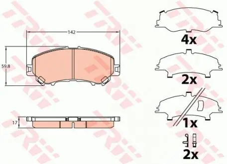 Тормозные колодки, дисковые. TRW GDB3648