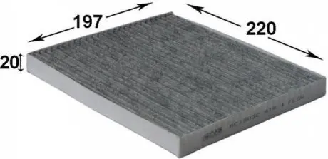 Фильтр салона угольный 220/197/20 JS ASAKASHI AC1503C