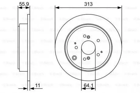 Тормозной диск ACURA/HONDA MDX/MR-V/Pilot 'R'3,5'05>> BOSCH 0986479W23