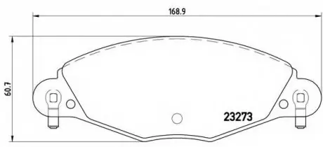 Комплект тормозных колодок, дисковый тормоз P 61 072 BREMBO P61072 (фото 1)