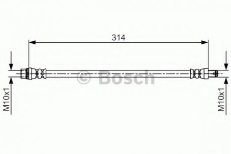 Тормозной шланг RENAULT Logan/Sandero F'1,6'10>> BOSCH 1987481718 (фото 1)