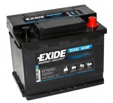 Стартерная аккумуляторная батарея EXIDE EP500 (фото 1)