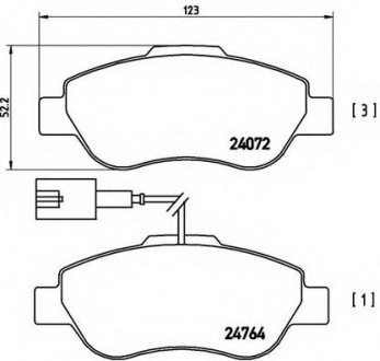 Комплект тормозных колодок, дисковый тормоз P 23 107 BREMBO P23107 (фото 1)