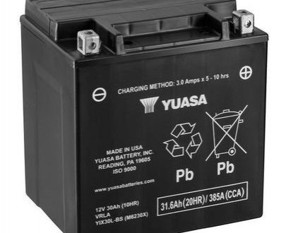 МОТО 12V 31.6Ah High Performance MF VRLA Battery AGM YIX30L-BS) YUASA YIX30LBS