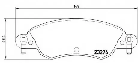 Комплект гальмівних колодок, дискове гальмо BREMBO P61070 (фото 1)