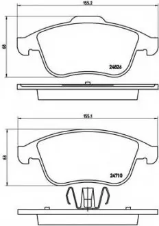 Комплект тормозных колодок, дисковый тормоз BREMBO P68047 (фото 1)