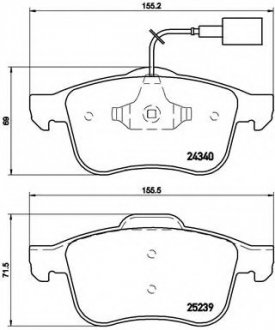 Комплект тормозных колодок, дисковый тормоз BREMBO P23132