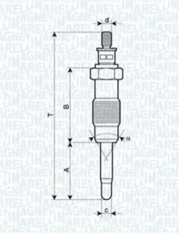 Ьwieca arowa FIAT BRAVO/A MAREA 1.9TD MAGNETI MARELLI UC4A (фото 1)